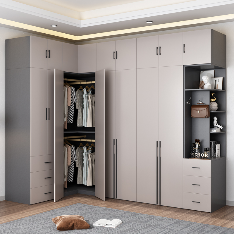 Type L Corner Wardrobe 90 Degree Home Bedroom Small family Type modern minimalist Corner Wardrobe Large Closet closet Closehood-Taobao