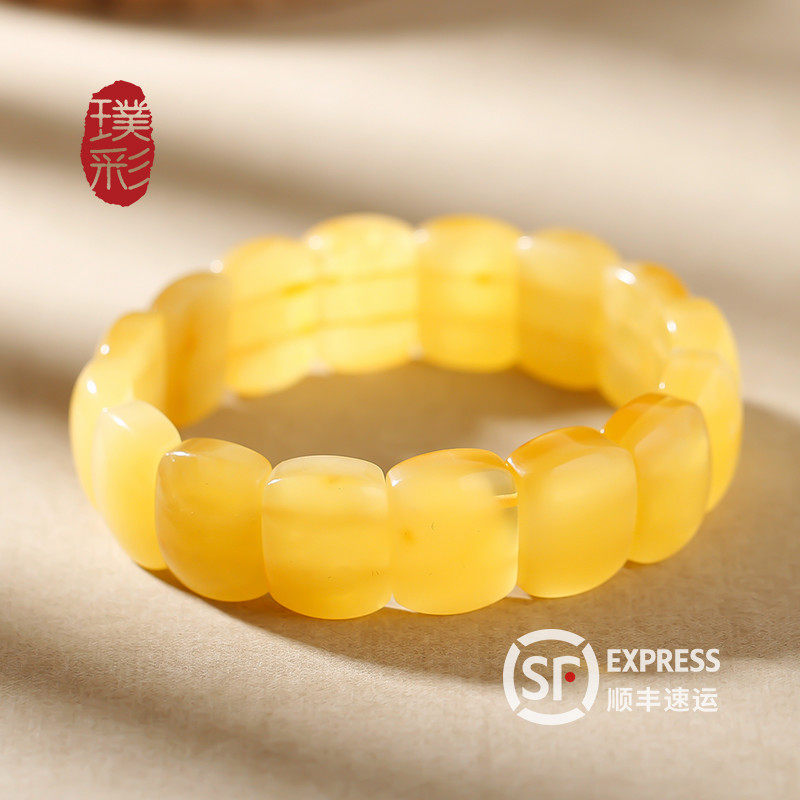 Colored honey wax handstring bracelet Baltic Sea Men and women Amber Safe No Cards Natural Amber Wax Handmade