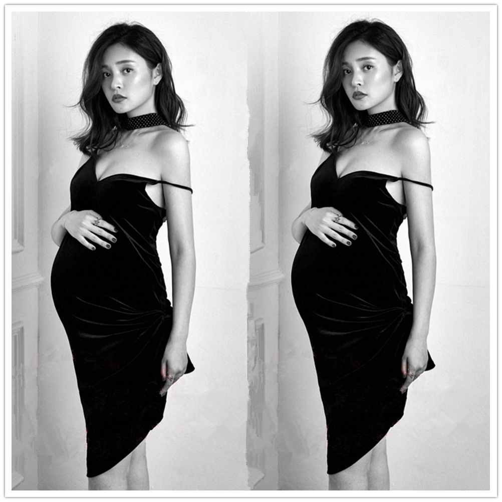 New Korean version of pregnant woman photos of clothing personality Body Mommy Photos of Authentic Photography Clothes Photos of Pregnant Women Art Photos of Pregnant Women
