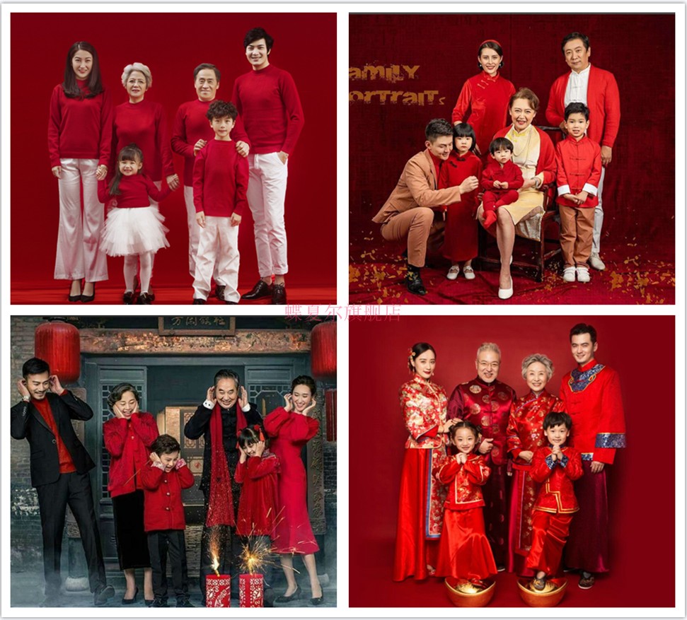 Children's photography theme clothing photo studio Photo family portrait Six parent-child outfit Korean version of fashion Chinese style new set