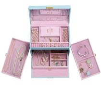 Embroidery wedding with lock big jewelry box Princess jewelry box jewelry ring storage box cosmetic box gift box