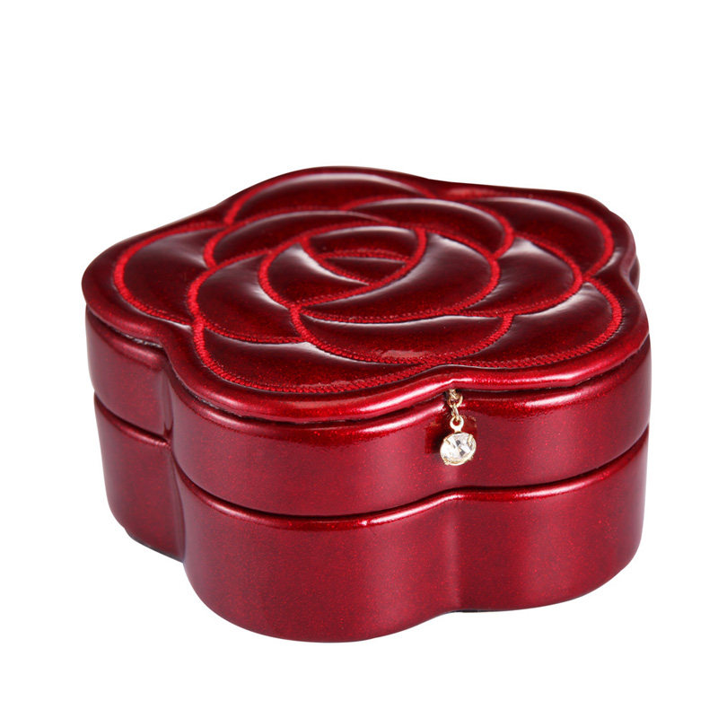 Portable Jewelry Box Palace Ear Needle Box Jewelry Box Flower Storage Box Mini Jewelry Box Wedding Birthday Gift
