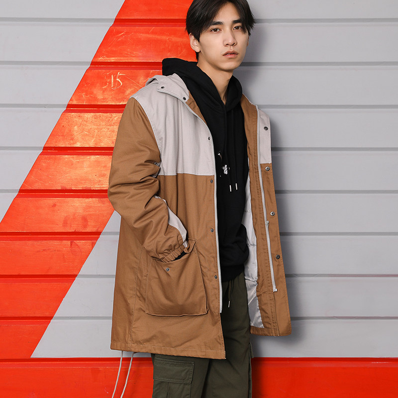 郑凯自创潮牌 DUEPLAY 男式中长款撞色工装棉服 天猫优惠券折后¥199包邮(¥799-600)3色可选