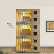 Solid wood cat cage Multi-storey cat villa large free space Single-storey three-storey cat luxury apartment Cat showcase