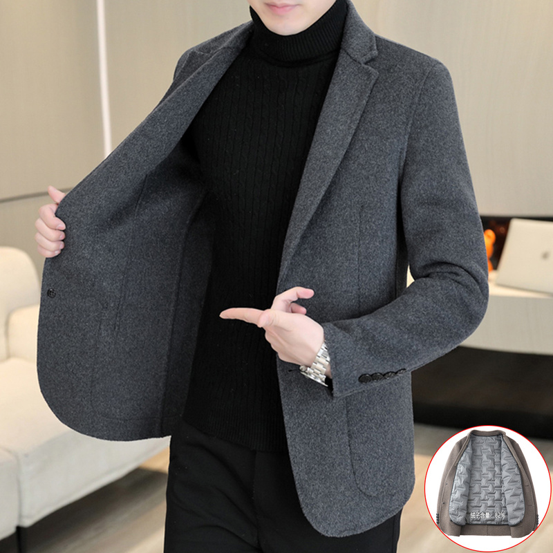 Wool Suit Men's Business Casual Double-Sided Woolen Coat Youth Fashion High-End Cashmere-Like Suit Woolen Overcoat