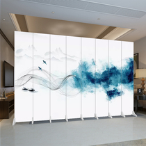  Chinese-style screen partition fashion simple folding mobile simple modern office folding screen flowers rich double-sided