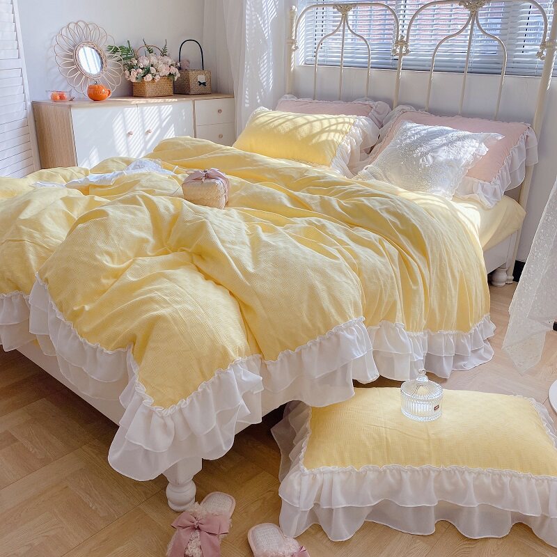(Deer) is your sweetheart ~ princess windy lace pure cotton four-piece pro-skin soft full cotton bed bedding