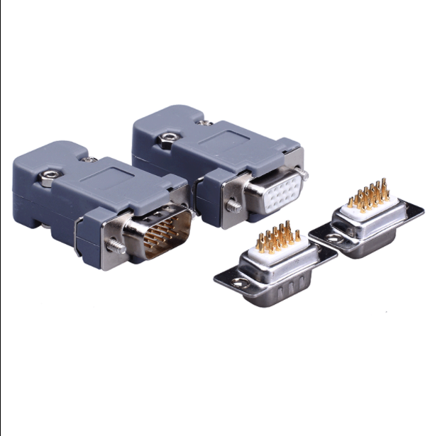 Blue core VGA welding head male and female head monitor welding head 15-pin female head computer to TV connector