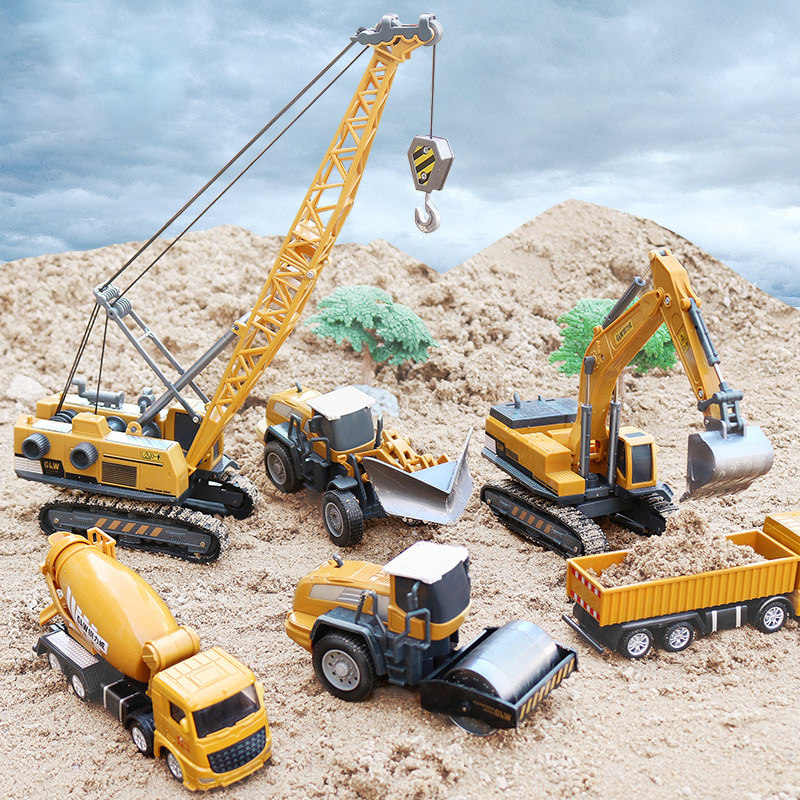 Children's engineering car Toy sets Excavator Scoop Excavator Big Crane Tower Crane Tower Boy Alloy Simulation Resistant model