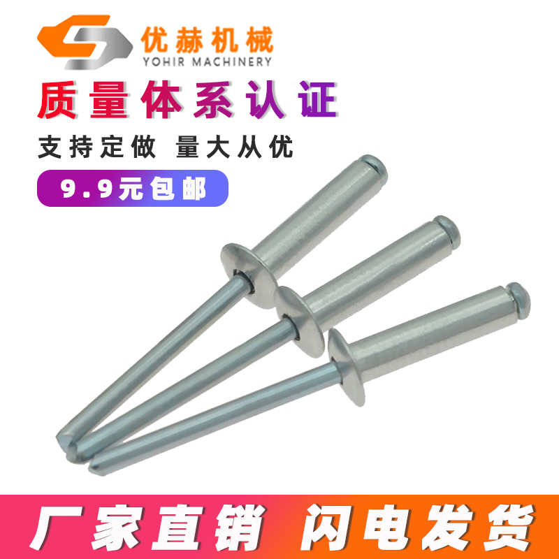 Rivet core pulling rivet Aluminum rivet Flat round head rivet Cap rivet Anchor rivet Open type rivet decoration