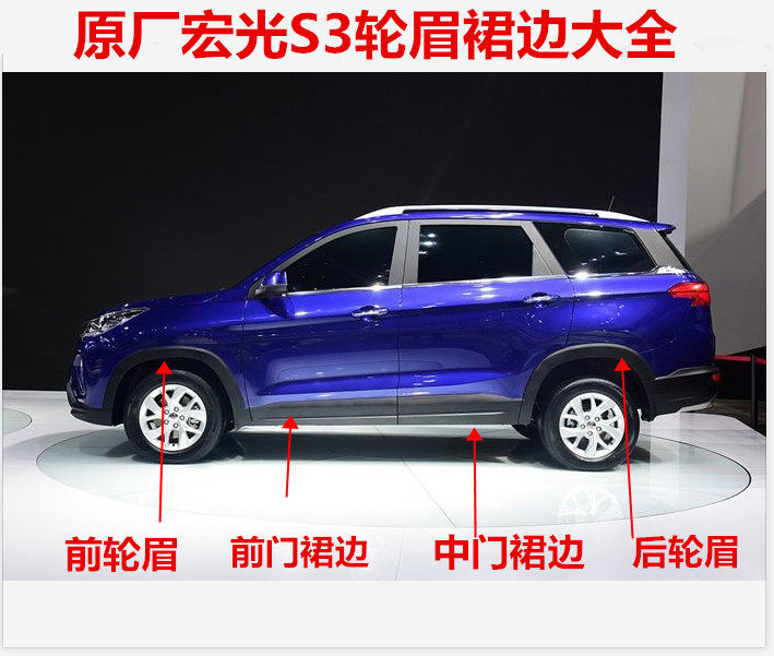 Car wheel brow skirt suitable for 5 rhombus macro light S3 front and rear wheel leaf plate side wheel brow door decorated dress plate wheel eyebrow