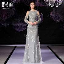 Gonggeli 2021 new socialite lady noble elegant long evening dress dress female off-the-shoulder dress skirt