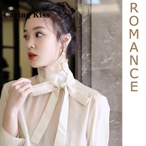 Caring Kiss retro high order sense design style adjustable neckline lace palace windy skyline shirt woman