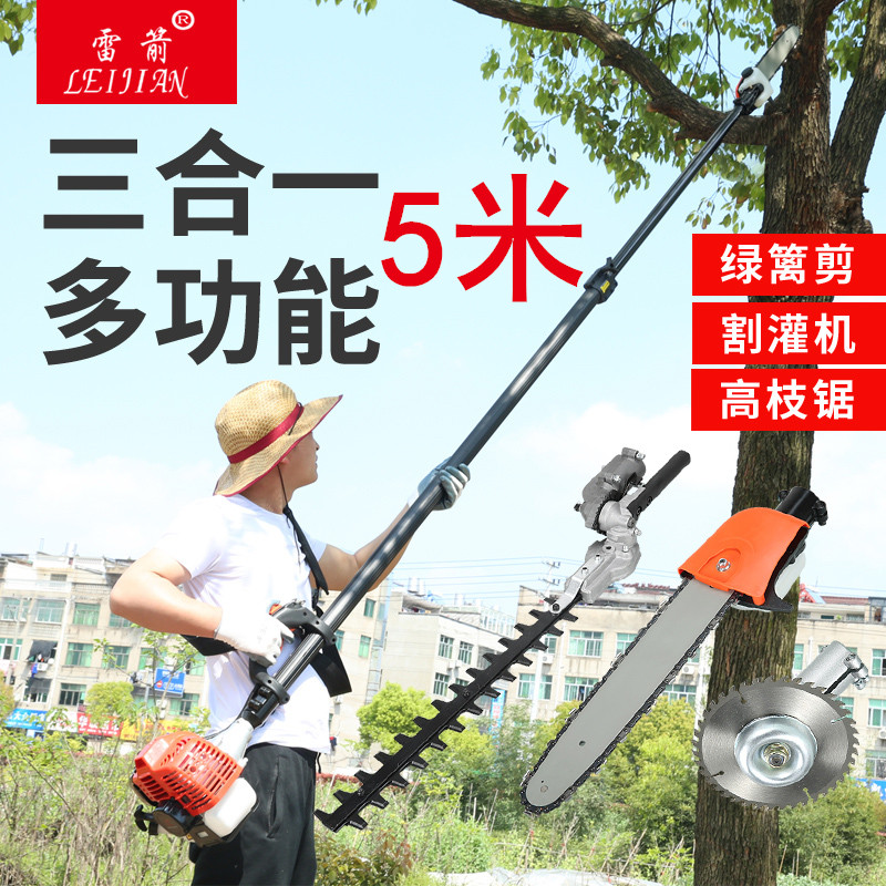 Thunder Arrow 5 m High Branch Saw Gasoline Repair Branch Saw Garden Repair Tree Green Hedge Clippings High Branches Cut Green Cutting Irrigation Husein Power