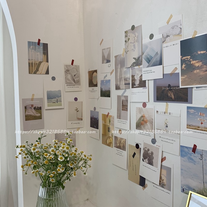 ins wind literary and artistic small fresh card set Dormitory wall decoration card swing card desk decoration