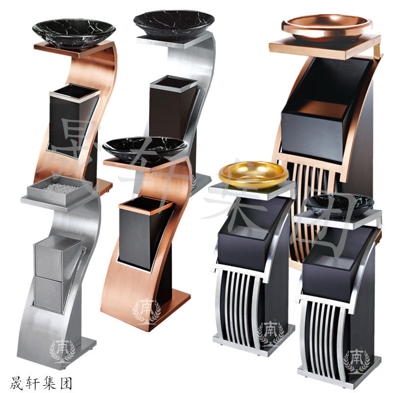 Southern Hotel Hotel S-shaped trash cans vertical KTV mall elevator mouth stainless steel new concept soot barrel