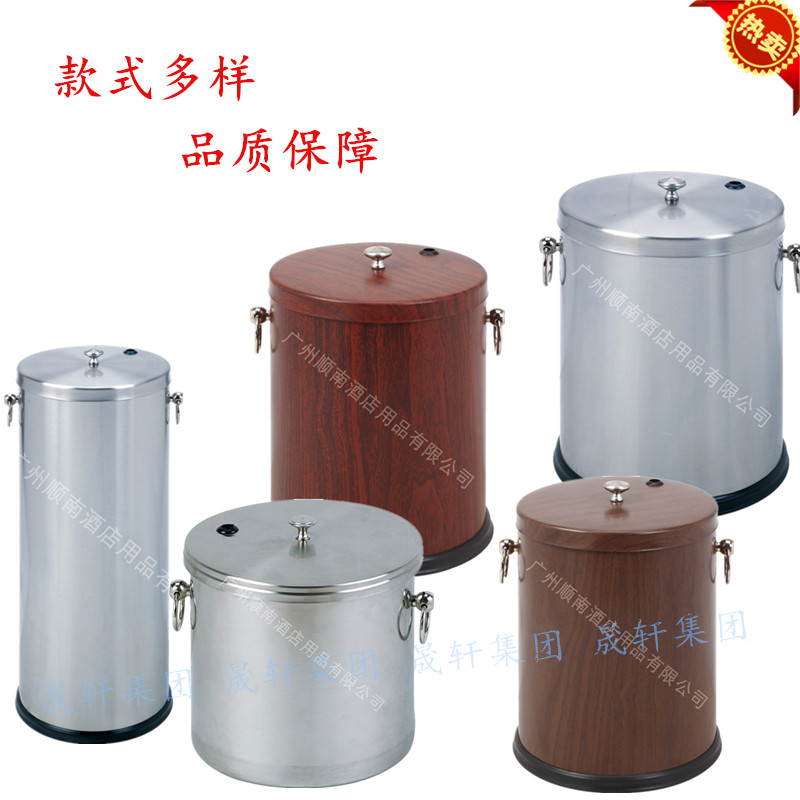 Tea residue Tea collection bucket Large capacity public tea residue recovery bucket Round double stainless steel tea bucket
