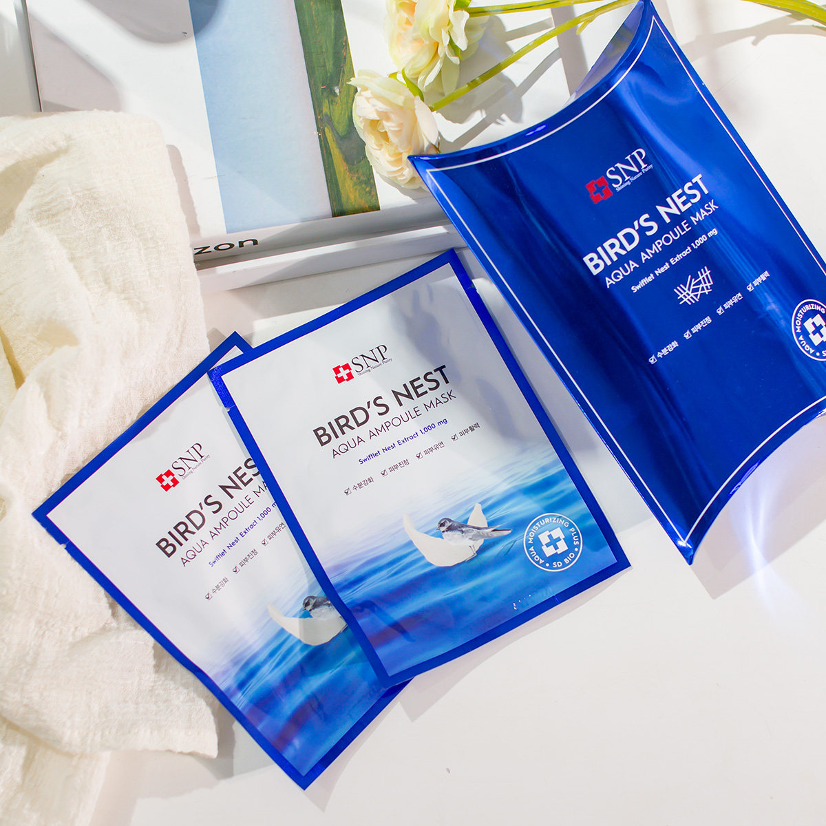 SNP Marine Swallow Mask Korea authorizes reservoir moisturizing and moisturizing brightening white compact to nourish skin 10 pieces