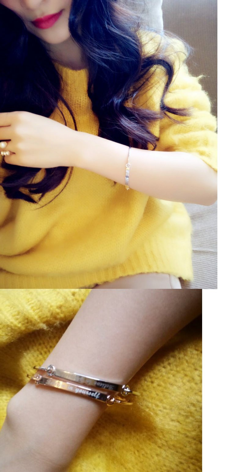 Yin Qian Phường Phiên bản tiếng Hàn của vòng đeo tay đơn giản Phiên bản tiếng Hàn của vòng đeo tay chữ cái tiếng Anh mới vòng tay pandora
