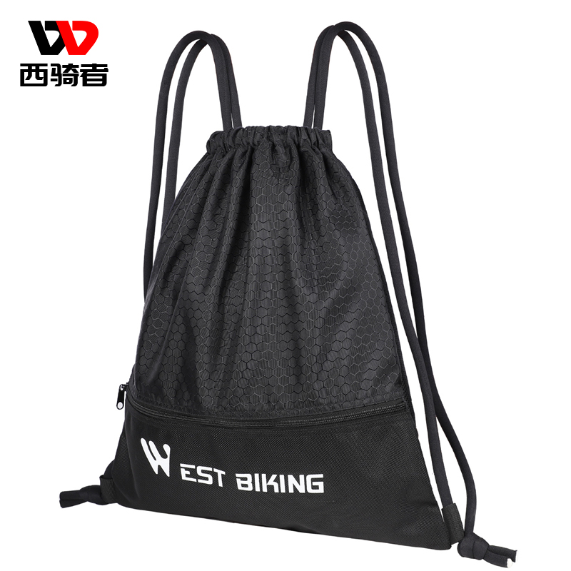 West Rider Drawstring Helmet Storage Bag Men and Women Waterproof Simple Backpack Sports Gym Bag School Bag