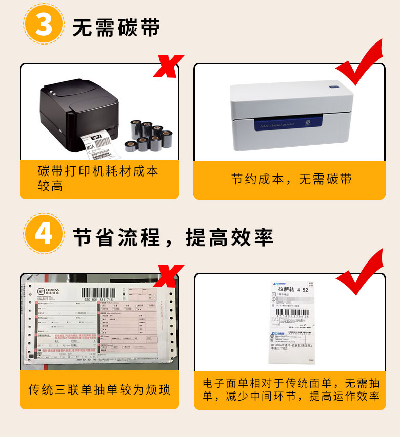 Máy in đơn Qi Qi 488 máy in đơn tốc độ nhanh tự dính mã vạch QR mã nhãn máy tân binh - Thiết bị mua / quét mã vạch máy check mã vạch