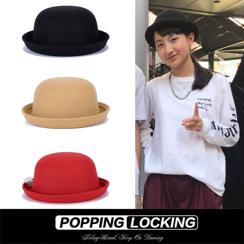 Toddler Street Dance Popping hat locking children's mechanical dance table performance Mao, Courtesy Hat Shock Dance