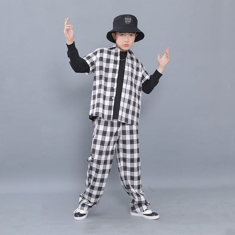 Children Street Dance Popping Suit Individuality Children's Clothing Autumn Clothing 2022 New Boys' Boy Boy Tide