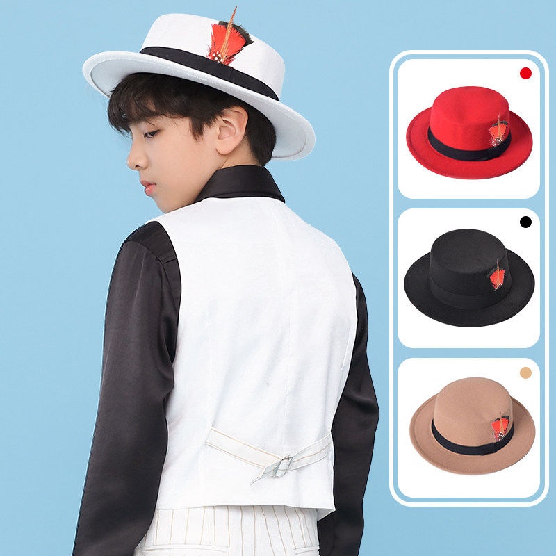 Toddler Street dance Popping hat locking children's ceremonial hat boy performance Mao, Inron flat top flat