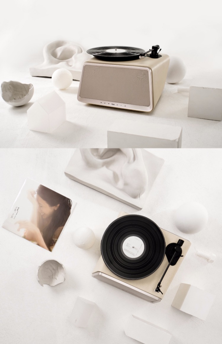 đầu đĩa than hi-end	 嘿 hym-seed Máy ghi âm vinyl màu trắng ngà đầu đĩa than
