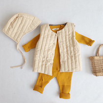 INS Korean childrens clothing winter mens and womens baby clipped cotton-padded jacket vest