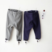 INS style net red bear pantyhose Korean newborn leggings socks Men and women with leggings on the soles of the feet