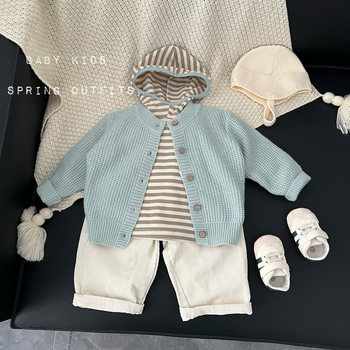 Children's sweater cardigan coat, baby boy's korean style autumn sweater, infant and toddler loose and stylish sweater for going out Children's sweater cardigan coat, baby boy's korean style autumn sweater, infant and toddler loose and stylish sweater for going out