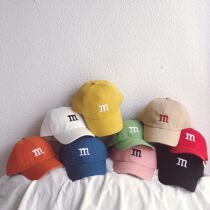 INS Korea spring and autumn summer baby candy color simple letter duck tongue hat men and women baby sunshade baseball cap tide