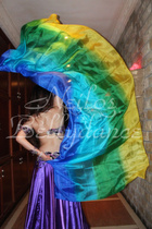 Neilos virtuoso handicraft belly dance pure real silk scarf hand yarn Peacock peacock