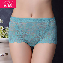 Yumei lace underwear girl size fat mm200 kg sexy lace fabric high waist Hollow hot shorts head