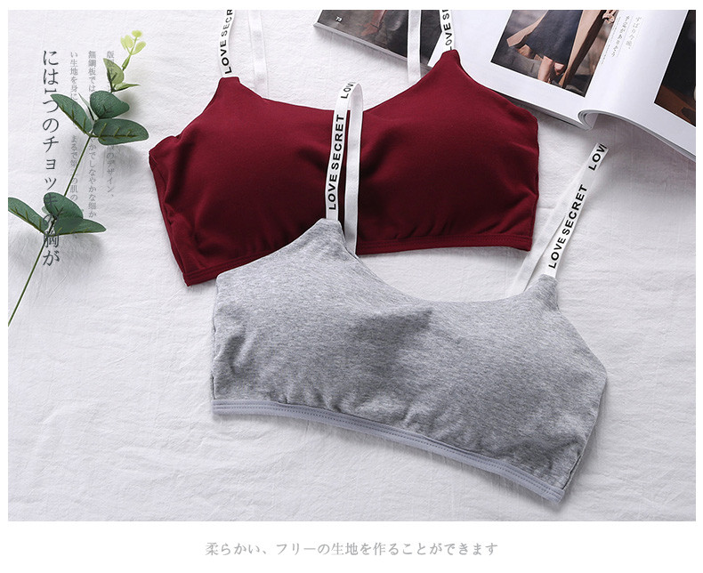 Jade Mei quấn dây đeo ngực thể thao hàng đầu đồ lót phụ nữ không có vòng thép khóa áo ngực học sinh trung học ít tụ tập chống ánh sáng - Ống đồ lót học sinh nữ cotton