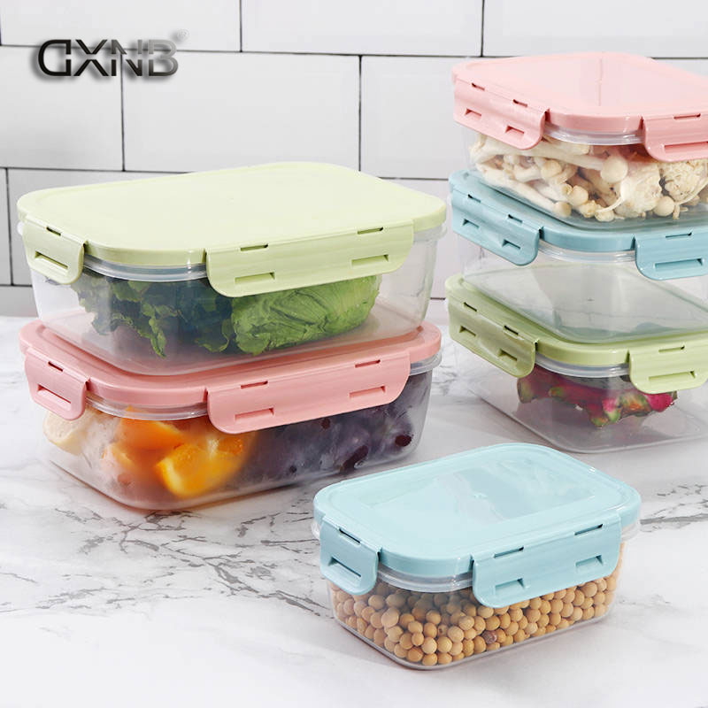 Rectangular sealed crisper set leak-proof plastic microwave refrigerator fruit and vegetable storage box snack storage box - Taobao