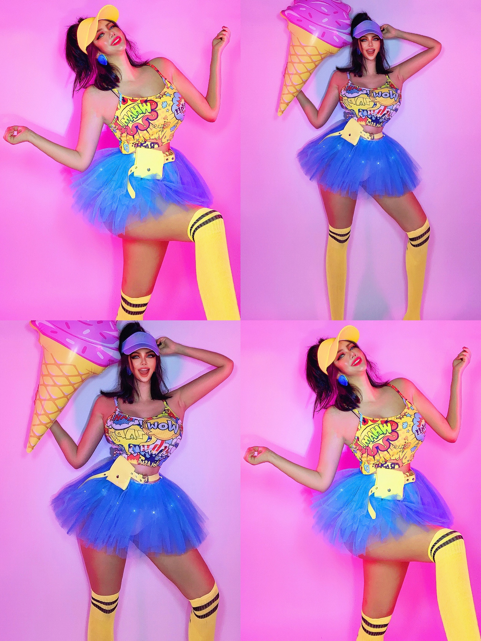 SASA party 0903 nightclub party electrosyllabic GOGO online red memes sexy cute colorful bungee suit