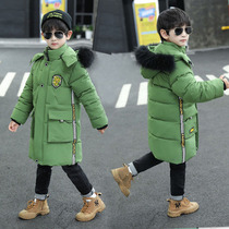 Boys down cotton-padded clothes Chaoyangqi childrens cotton-padded jacket in the long section