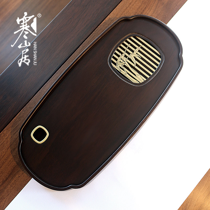 Cold Mountain Residence Black Sandalwood Water Storage Dry Tea Tray Solid Wood Small Tea Table Portable Tea Sea Home Brief Tea Nursery Tray