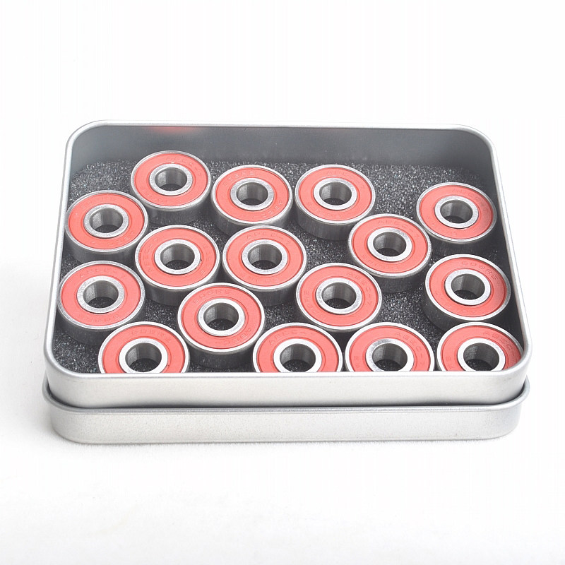 608Z Boxed-9 Red Shaft-9 Silver Shaft ABEC-9 Silent Endurance Bearing 16pc Pack