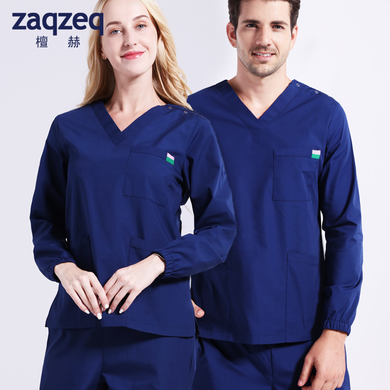 Long-sleeved hand washing suit Unisex dental hospital work clothes Emergency department nurse dress Beauty salon work clothes suit