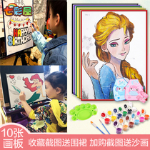 Childrens paint painting Graffiti painting Foam board Watercolor painting Handmade diy production Square Night Market stall coloring drawing board