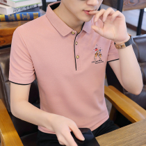 2021 New Summer Men Short Sleeve T-Shirt High-end Tide Half Sleeve Turnover Pure Cotton Casual Polo Shirt