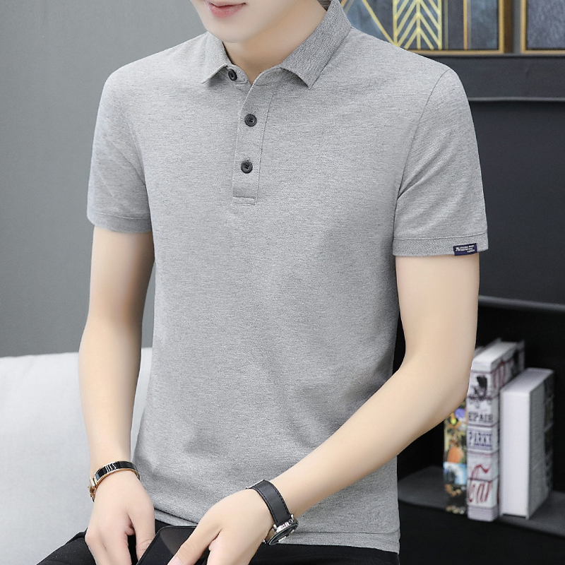 Summer Short Sleeve T-Shirt Men's Fashion Trendy Brand Lapel Polo Shirt All-match Slim Simple Top Half Sleeve