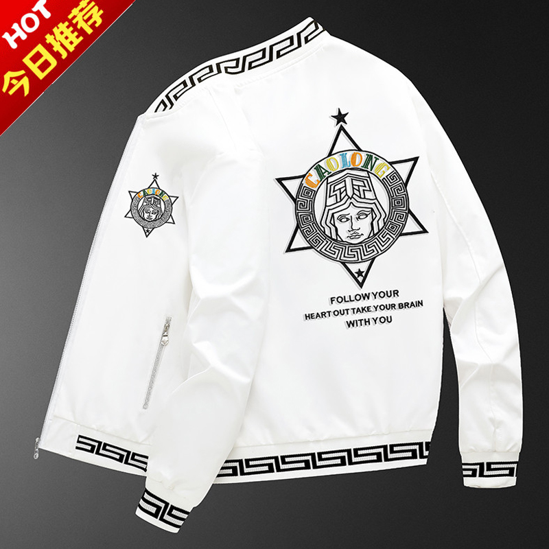 European Station Men's Embroidery Coats European Goods Baseball Suit Tide Korean version blouses white casual men's jackets Chaobou