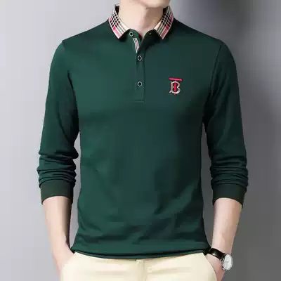 Men polo shirt men's 2021 Autumn New slim Joker fashion brand casual breathable lapel long sleeve T-shirt men