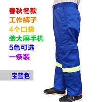 Синие осенние светоотражающие штаны