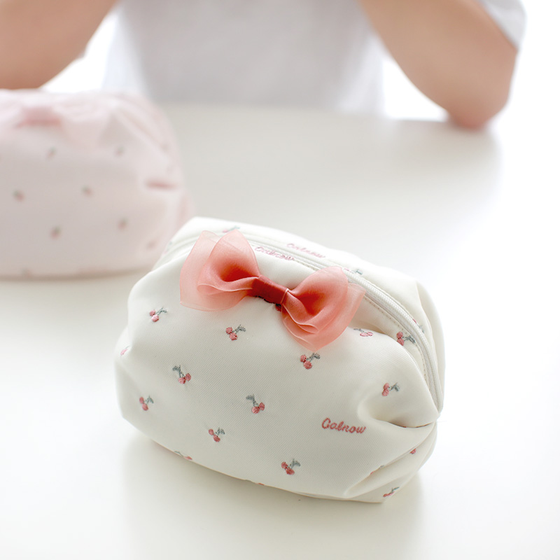 Carrefour Japanese Lolita Sweet Girl Heart Portable Cosmetic Bag Small Portable Mini Cosmetic Bag Cosmetic Box