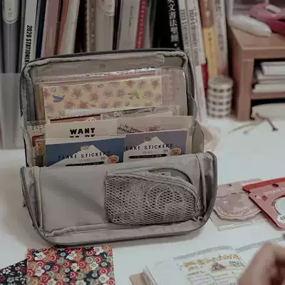 Guoyu HACO pen bag storage bag can be vertical stationery bag Hand bag medium bag cosmetic bag large capacity Japanese pen bag